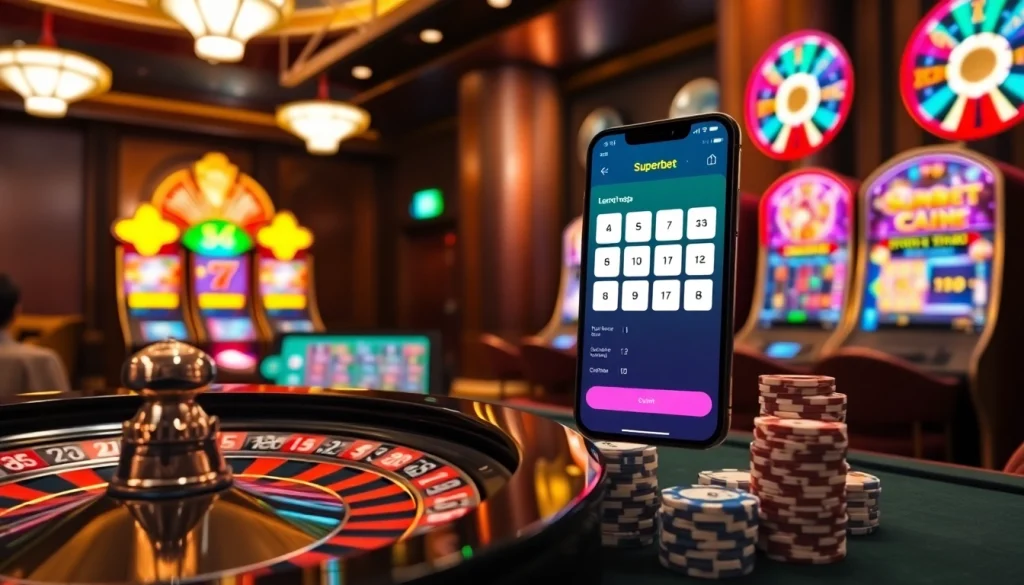 Experience the excitement of winning with the Superbet App in a vibrant casino setting.