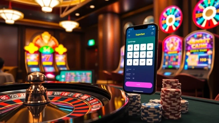 Experience the excitement of winning with the Superbet App in a vibrant casino setting.