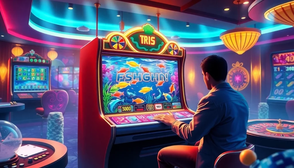 Bắn cá đổi thưởng game interface showcasing vibrant underwater adventures with captivating visuals.