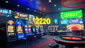 Exciting interface of the 222O online betting platform featuring vibrant games and bonuses.