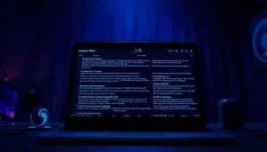 Explore the hidden wiki on a dark web interface showcasing various .onion links in a mysterious digital environment.