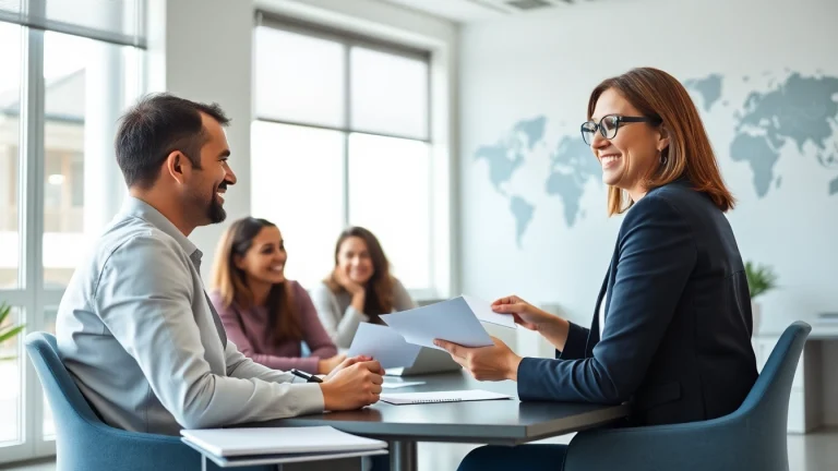 Consultation with a migration lawyer Melbourne expert, showcasing a professional and welcoming environment.