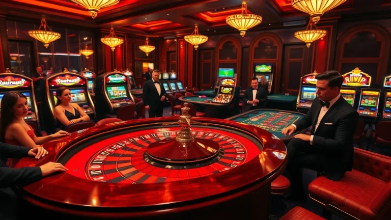 Engaged players at a luxurious casino table explore rikvip gaming experiences with excitement.