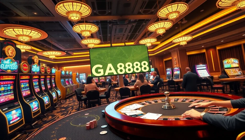 Experience thrilling gambling at GA888 with vibrant casino scenes and exciting gameplay.