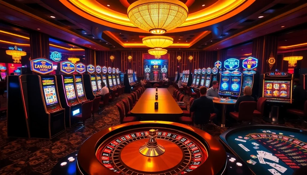 Play and win at idnslot online slots in a luxurious casino environment with vibrant gaming visuals.
