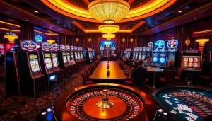 Play and win at idnslot online slots in a luxurious casino environment with vibrant gaming visuals.