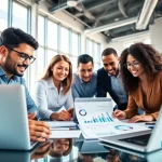 在现代办公室中，专业人士使用 WPS 软件进行协作。