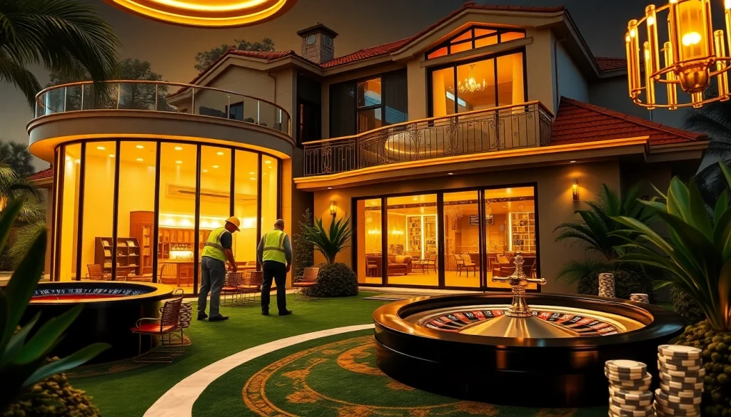Enhance your knowledge of house extension construction with a luxurious casino-themed approach.