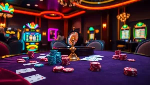 Gamblers enjoying a thrilling moment at a luxurious casino table featuring MV66 elements.