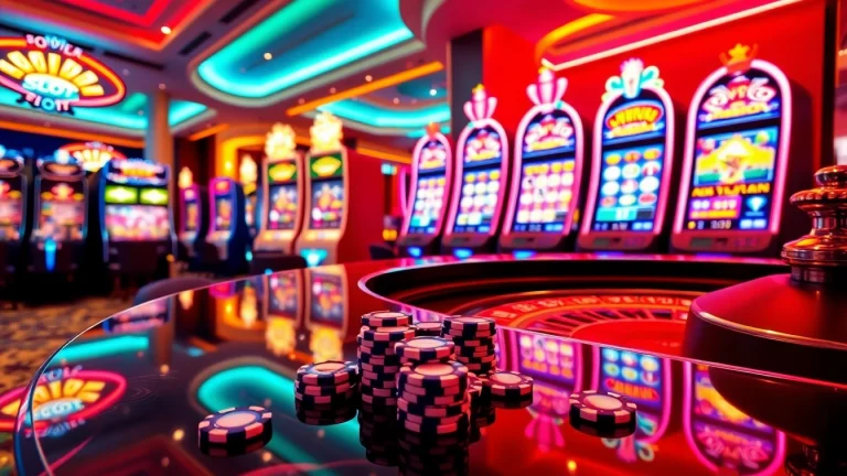 Experience excitement with PGSLOT IN at high-stakes slot machines in a luxurious casino.