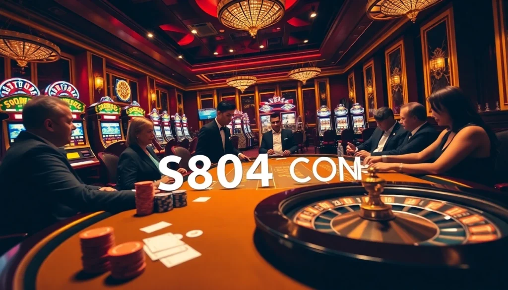 Players enjoying a thrilling poker game at the S804 COM casino, complete with vibrant visuals.