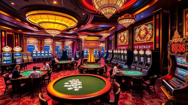 Experience excitement at BJ38 with players engaged in lively casino games.