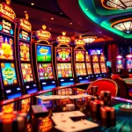 A player enjoying the thrill of slot88 on an elegant casino slot machine with vibrant graphics.