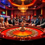 Players enjoying an exciting game at the luck8 casino roulette table, showcasing vibrant gambling energy.