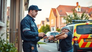Wiesbadener Schlüsselnotdienst bietet Notöffnung von Türen in einer Vorort-Umgebung.