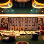 Engage in רמיקוב אונליין gameplay with a vibrant casino scene showcasing tiles and poker chips.