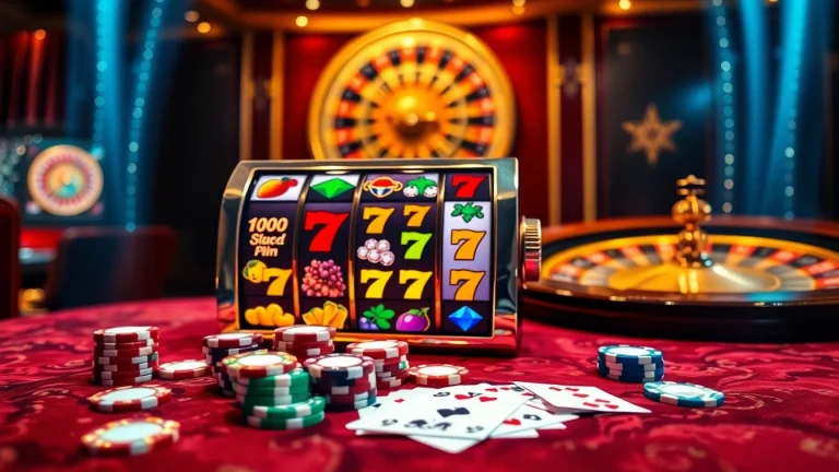 Experience idn slot excitement with colorful machines, poker chips, and playing cards.