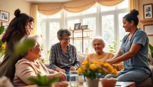 Engaging scene of austin senior home care, featuring caregivers enhancing seniors' daily life.