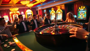 Excited players engaging in a thrilling roulette game, relating to the hidden wiki.