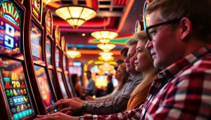 Menangkan slot deposit 1k di kasino dengan mesin yang berkilau dan pemain bersemangat.