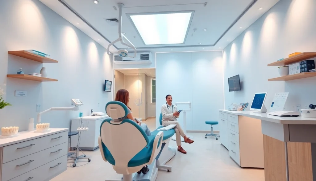 最新機器を備え、患者との対話に重きを置く矯正歯科治療を提供するクリニックの内装。