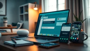 在笔记本电脑上通过 WhatsApp Web 使用快连VPN实现安全通信。