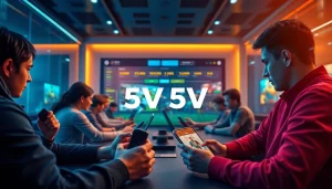 Interactive online betting platform 5V5V with vibrant designs and user engagement.