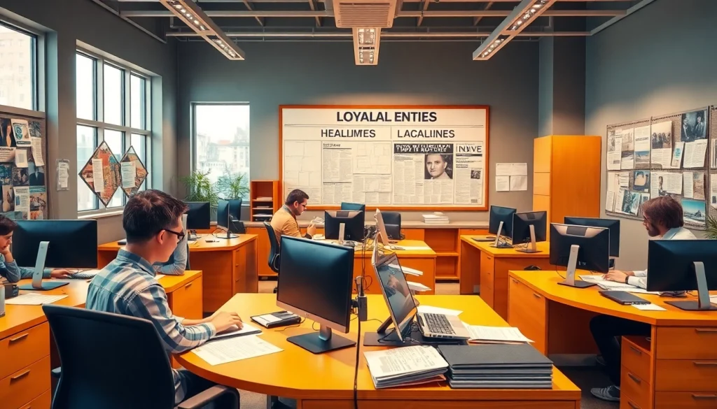 Capture of journalists at work on the site https://www.thedailynewsonline.com, showcasing an engaging newsroom atmosphere.