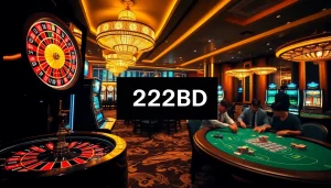 Experience the thrill of 222BD casino gaming with vibrant tables and engaging players.