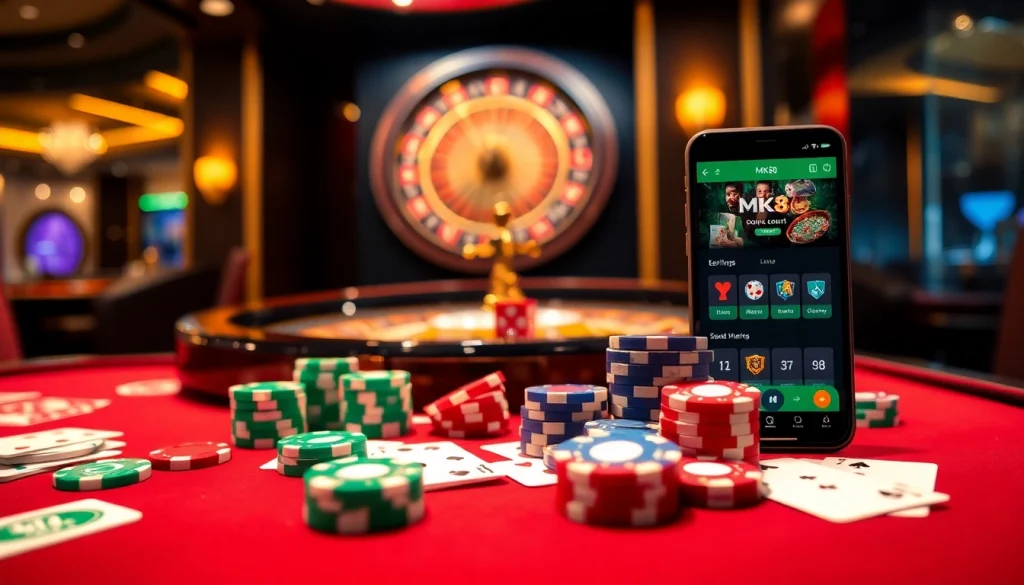 Players engaging in casino games with MK8 online betting displayed on modern devices.