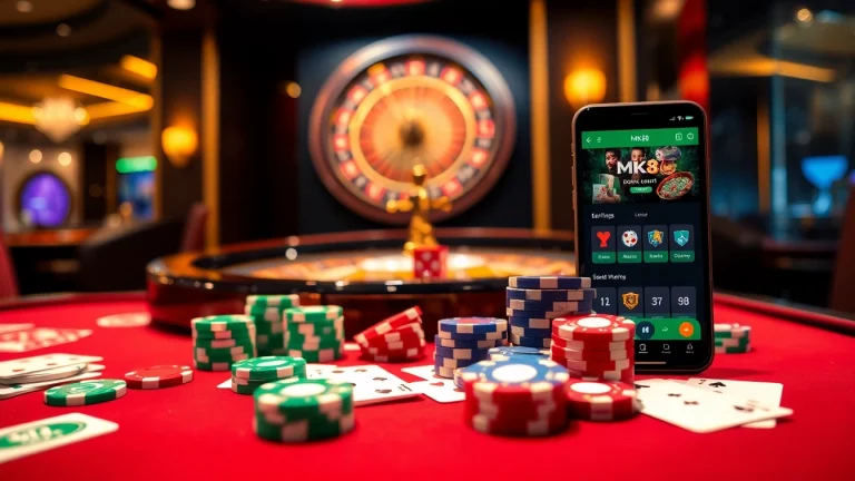 Players engaging in casino games with MK8 online betting displayed on modern devices.