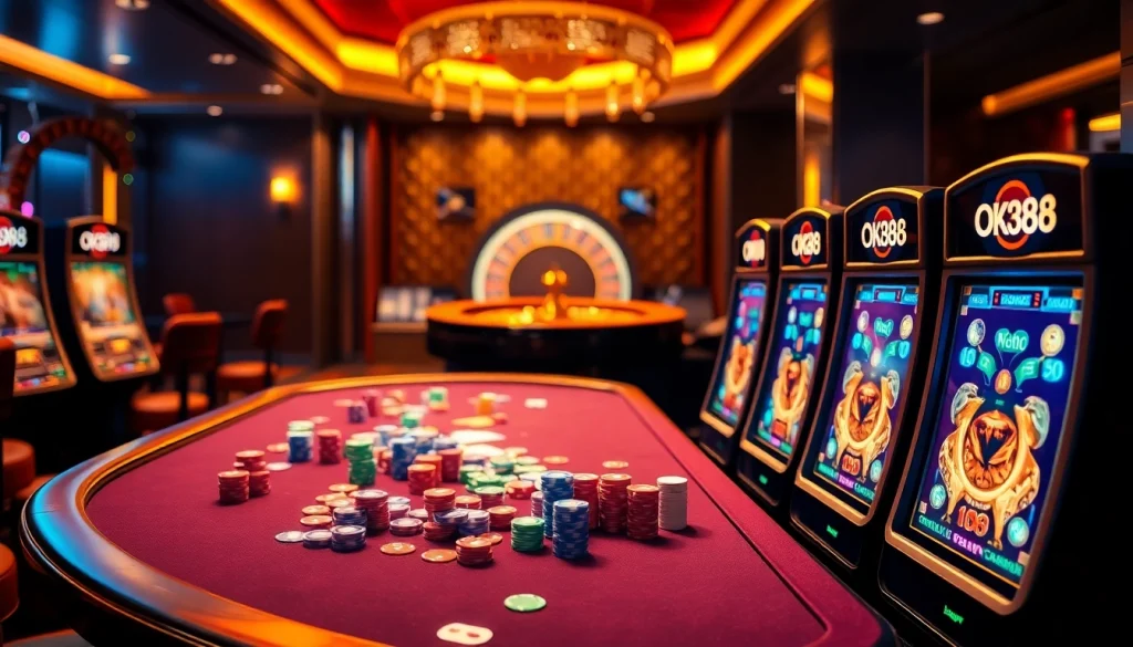 Experience the thrill of ok88 with vibrant casino gameplay at luxurious tables and exciting slot machines.