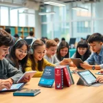 Youdao digital learning tools in a vibrant classroom setting with engaged students.