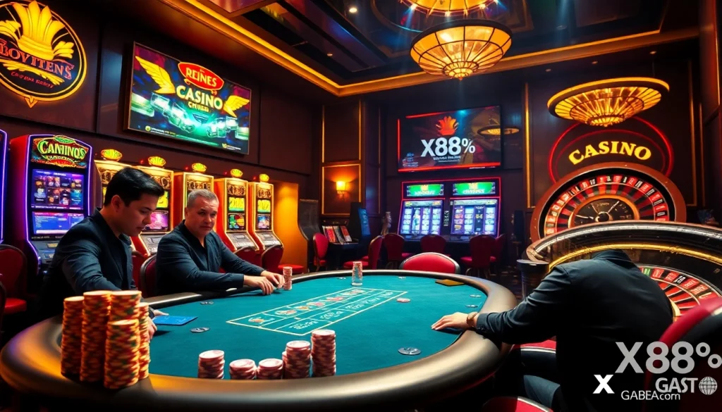 Experience the thrill of XX88 casino games with vibrant tables and exciting slot machines.