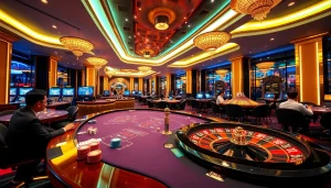 Experience the excitement of gambling at Trang Chủ Kuwin with vibrant casino tables and engaging gameplay.