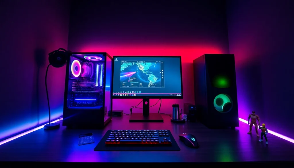 Gaming-PC-Ankauf mit stilvollem Design und lebendiger RGB-Beleuchtung in einem modernen Setup.