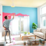 Painting Companies offering professional services in a vibrant living room setting