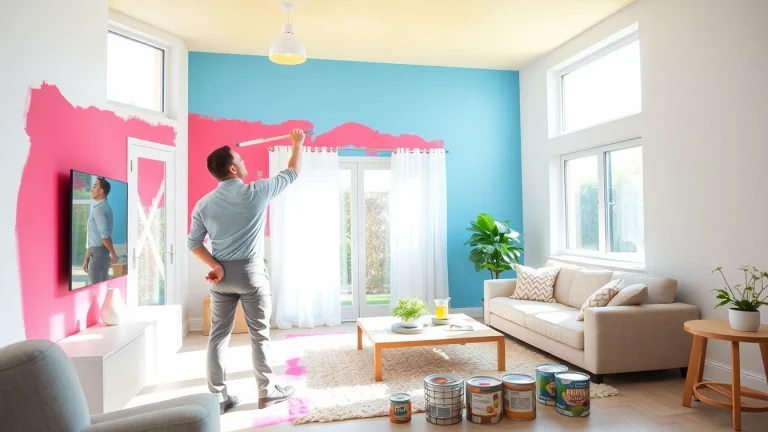 Painting Companies offering professional services in a vibrant living room setting