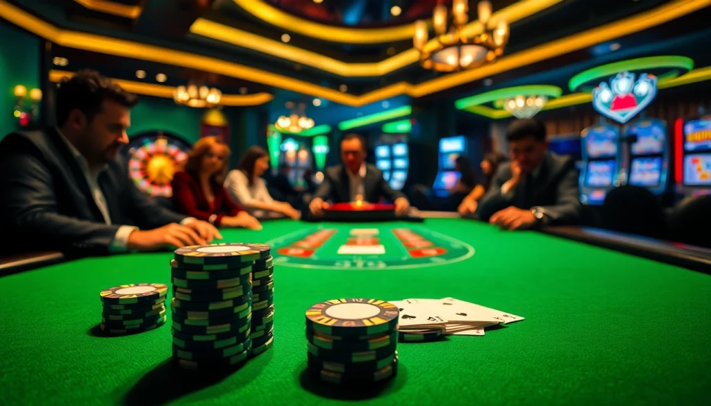 Engage with BDTK666 in a high-stakes casino poker game, surrounded by luxury and intensity.