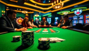 Engage with BDTK666 in a high-stakes casino poker game, surrounded by luxury and intensity.