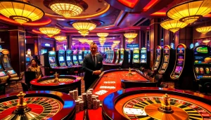 Experience thrilling gameplay at C168 with stacked poker chips and vibrant casino tables.