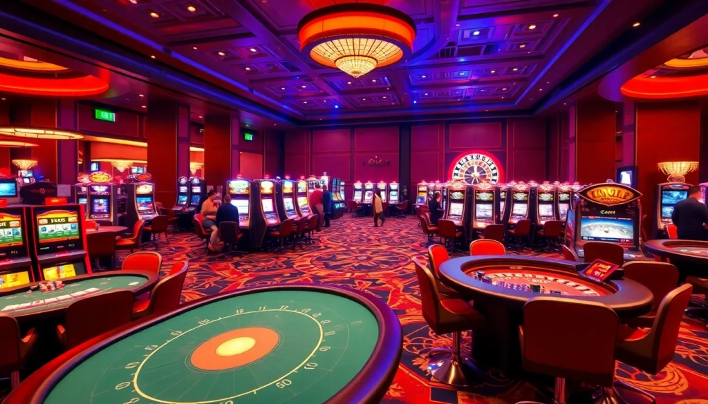 Experience the excitement of game vmax on a luxurious casino gaming floor with eager players.