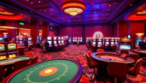 Experience the excitement of game vmax on a luxurious casino gaming floor with eager players.
