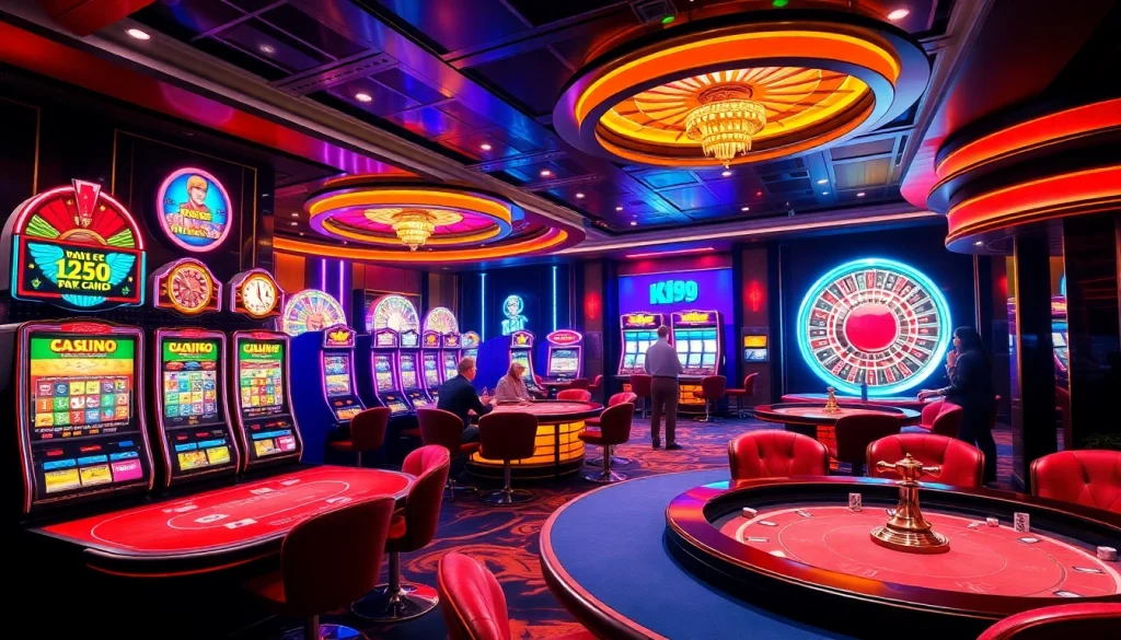 Experience the thrill of the k9k9 game in a vibrant casino setting with dynamic lighting and colorful gaming elements.