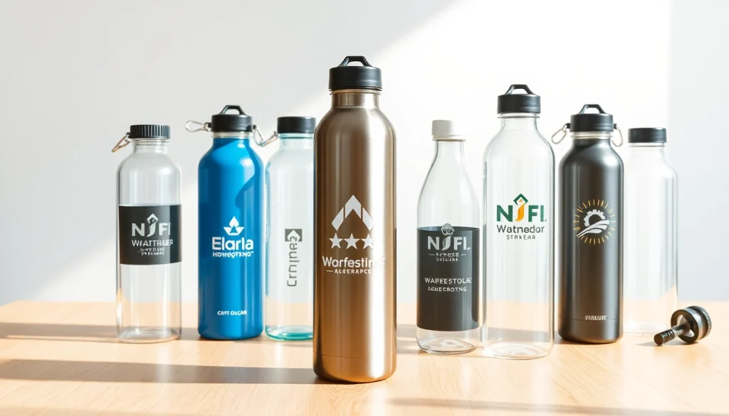 Gertuvės su logotipu elegantiškai išdėstytos ant medinio stalo, rodančios prekės ženklą.