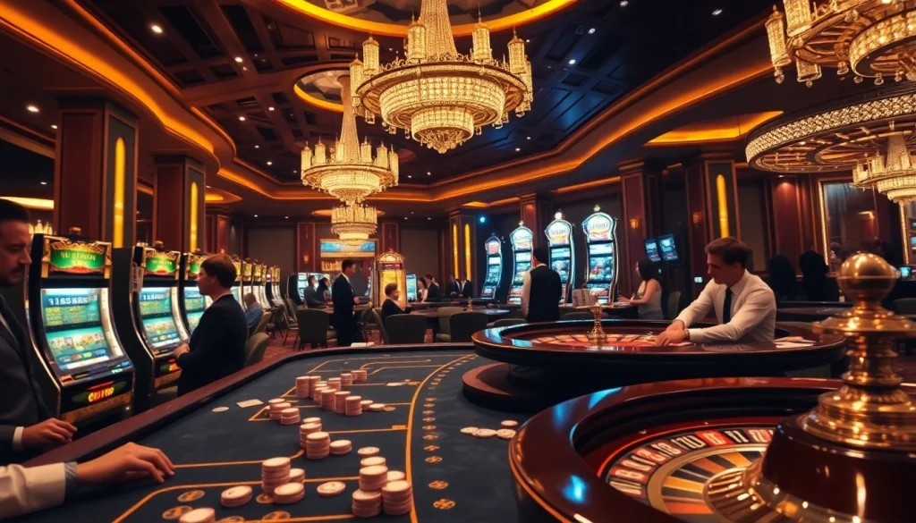 High-stakes gambling at https://thabet.vegas/, featuring luxurious casino elements and players engaged in excitement.
