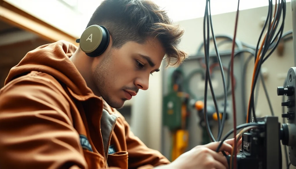 Electrician apprenticeship Hawaii: Young apprentice performing wiring work with precision in a hands-on training environment.