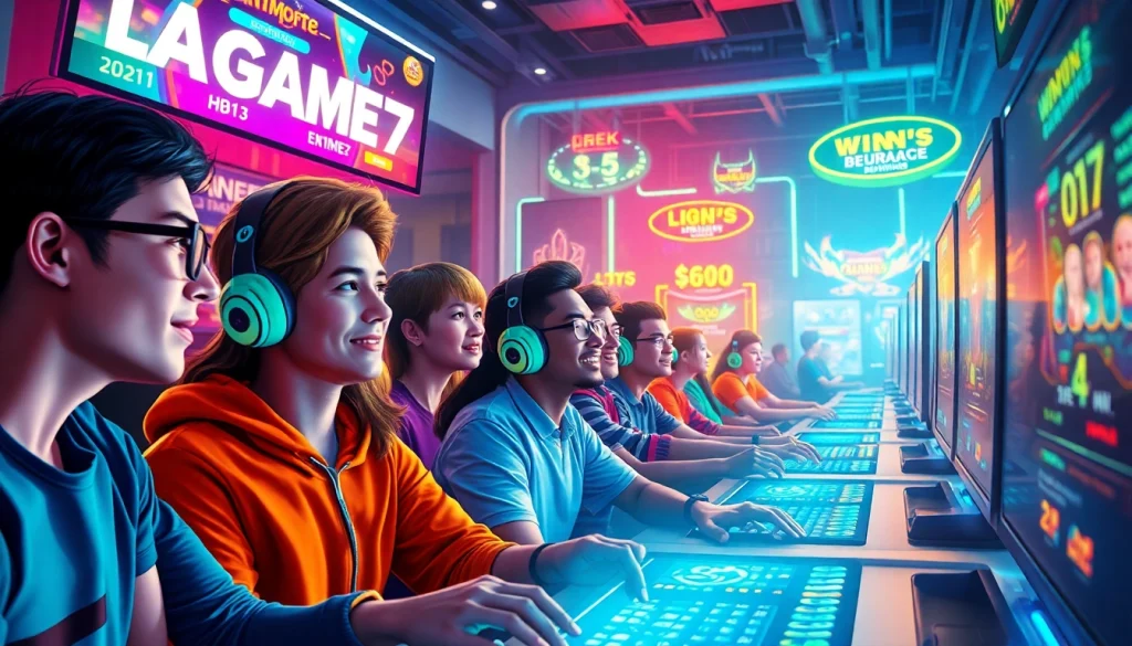 LAGAGAME77 online gaming scene with players enjoying an exciting gaming experience.