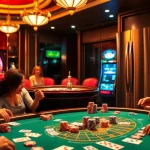 Engage in a vibrant casino scene with players at a poker table, featuring the Waterdrop DA29-00020B Refrigerator Water Filter in the backdrop.