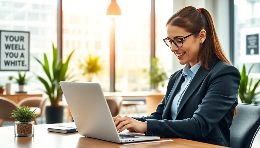 Find sales jobs near me with a professional engaging in a modern office.